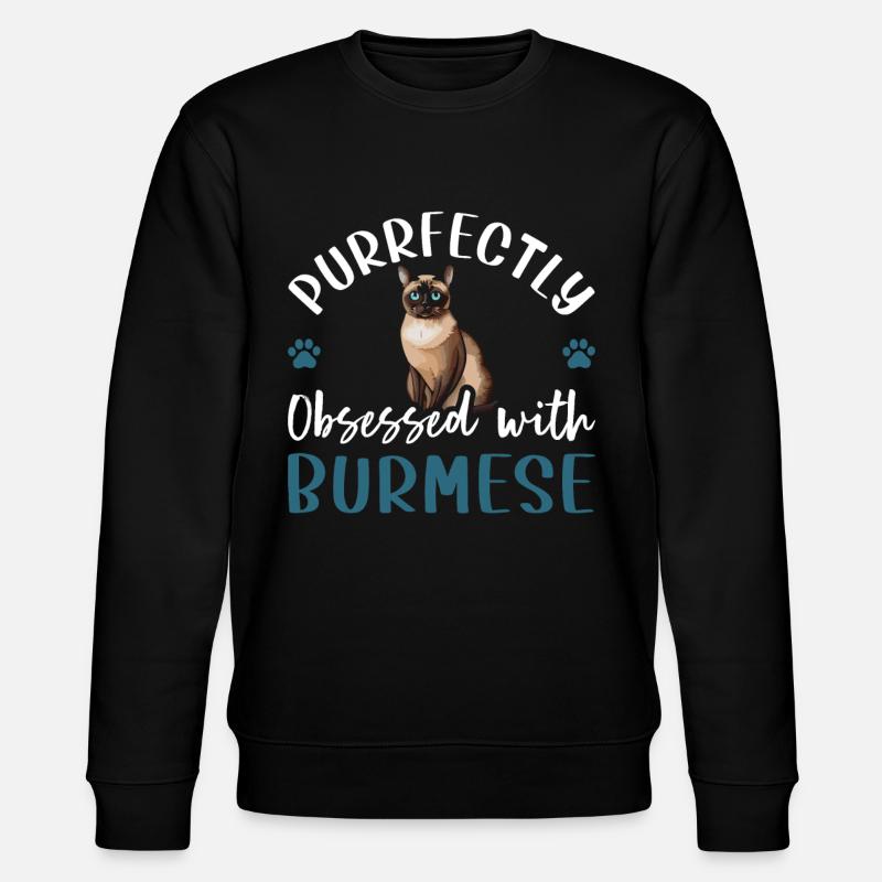 Purrfectly Obsessed With Burmese - Stanley/Stella CHANGER Unisex Organic Sweatshirt - black