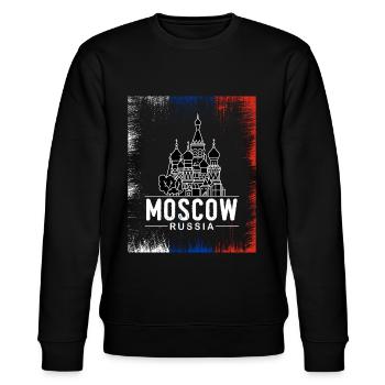 Moscow Moskau Москва Russland Russia Kreml Stadt - Stanley/Stella Unisex Bio-Sweatshirt CHANGER  - Schwarz - Vorne - Nik (191cm) & Marisol (170cm)