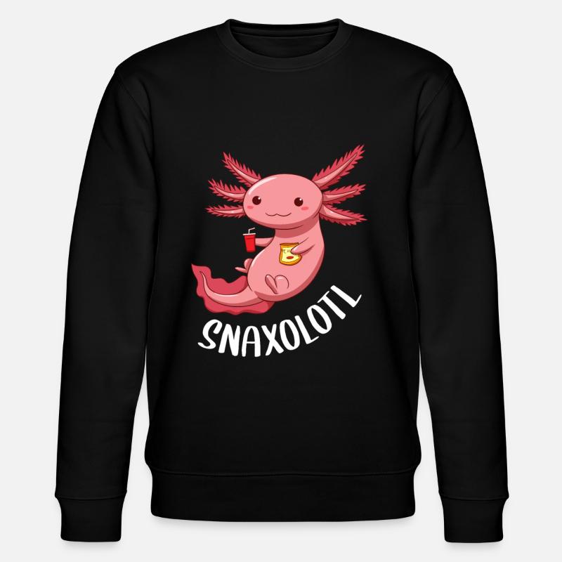 Snaxolotl Snacks Axolotl - Stanley/Stella CHANGER Unisex Organic Sweatshirt - black