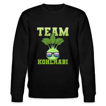 Team Kohlrabi Superfood Veganer Vegetarier - Stanley/Stella Unisex Bio-Sweatshirt CHANGER  - Schwarz - Vorne - Nik (191cm) & Marisol (170cm)