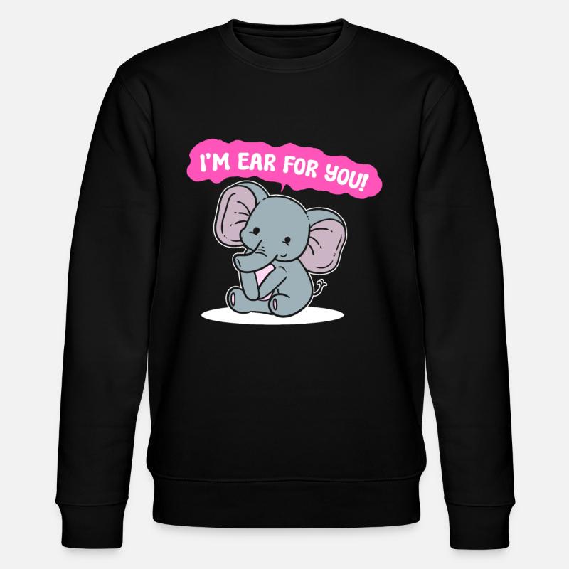 Elefant -Wortspiele Tierpfleger - Stanley/Stella Unisex Bio-Sweatshirt CHANGER  - Schwarz