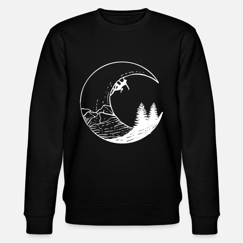 Lune et alpiniste - Sweat bio CHANGER Stanley/Stella Unisexe - noir
