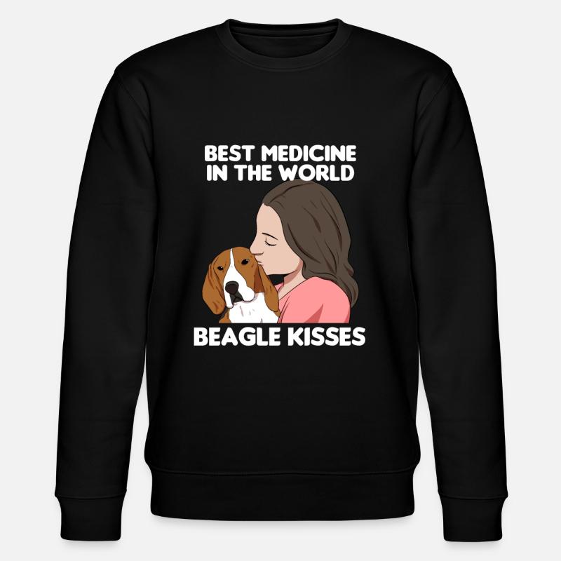 Beagle embrasse l’amant beagle - Sweat bio CHANGER Stanley/Stella Unisexe - noir