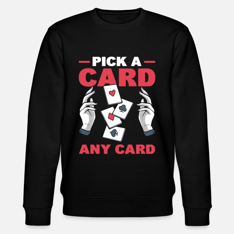 Cool Card Magician Zauberer - Stanley/Stella Unisex Bio-Sweatshirt CHANGER - Schwarz