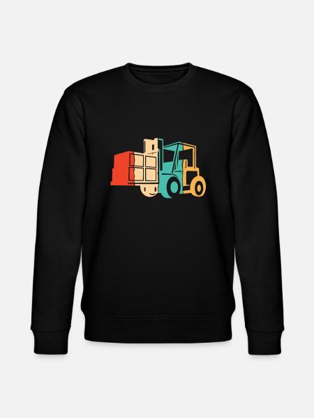 Retro Gabelstaplerfahrer Geländestapler - Stanley/Stella Unisex Bio-Sweatshirt CHANGER  - Schwarz