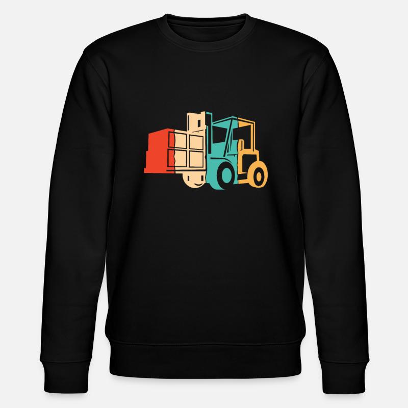 Retro Gabelstaplerfahrer Geländestapler - Stanley/Stella Unisex Bio-Sweatshirt CHANGER  - Schwarz