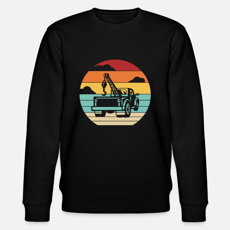 Retro Abschleppdienst Abschleppfahrzeug - Stanley/Stella Unisex Bio-Sweatshirt CHANGER  - Schwarz