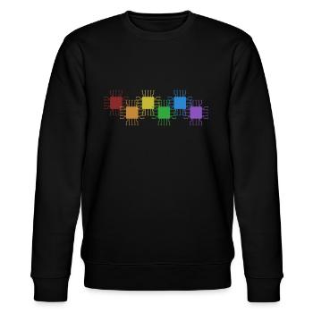 Hacker LGBT Rainbow Phishing Sniffer Grey Hat - Sweat bio CHANGER Stanley/Stella Unisexe - noir - Devant - Nik (191cm) & Marisol (170cm)