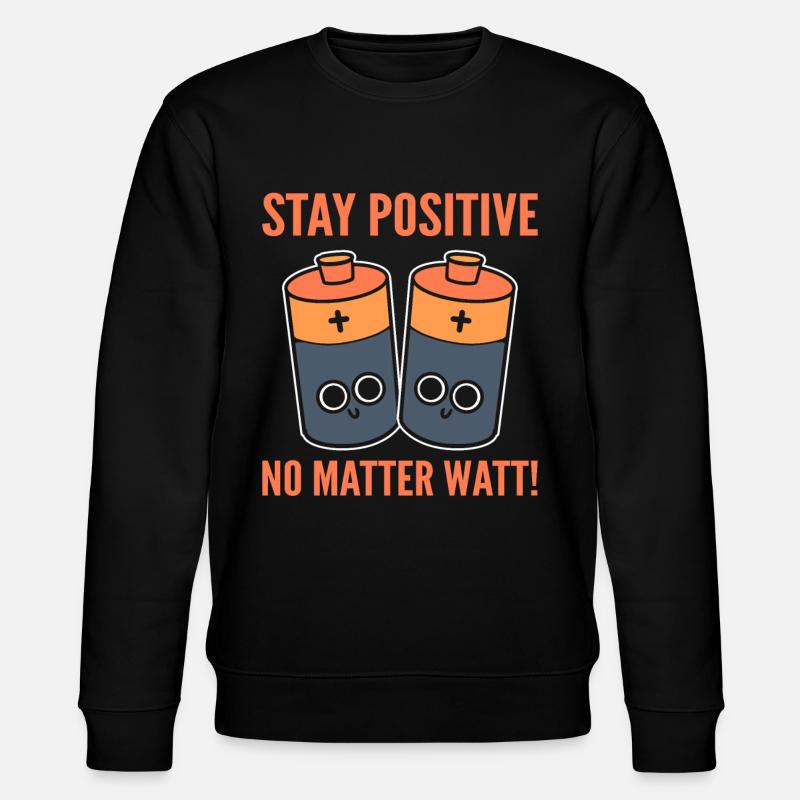 Optimistic Sayings Lineman - Stanley/Stella Unisex Bio-Sweatshirt CHANGER  - Schwarz