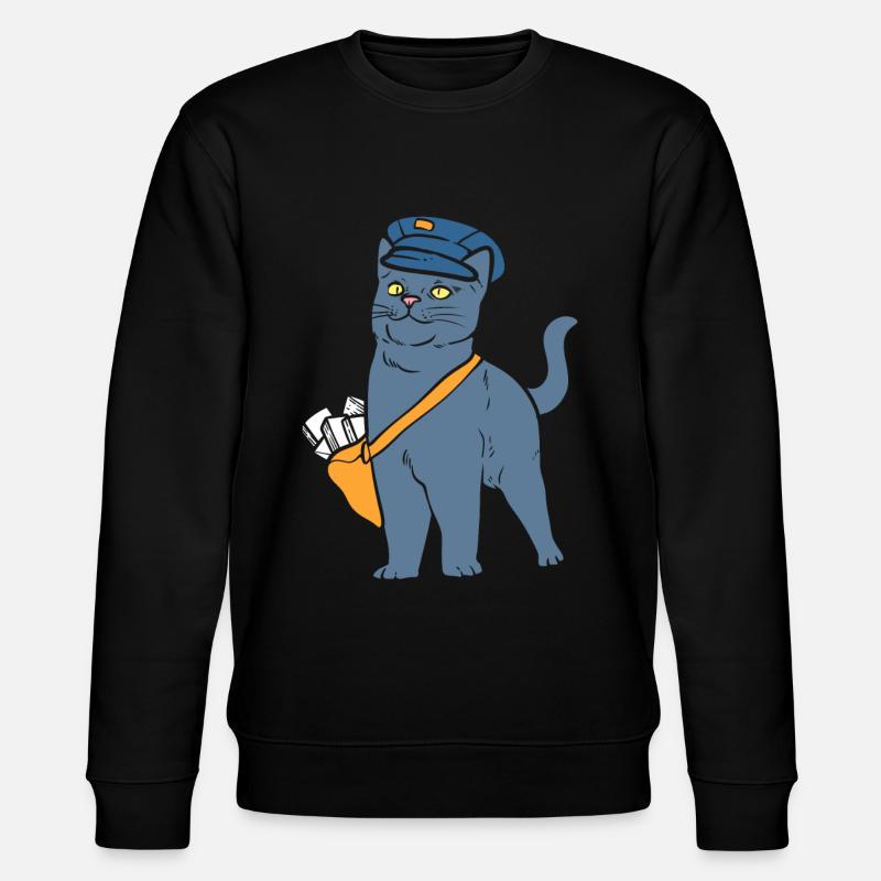 Postbotenkatze Briefträger - Stanley/Stella Unisex Bio-Sweatshirt CHANGER  - Schwarz