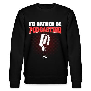 Podcast -Mikrofon Podcast -Editor - Stanley/Stella Unisex Bio-Sweatshirt CHANGER  - Schwarz - Vorne - Nik (191cm) & Marisol (170cm)