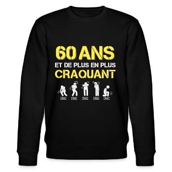 Cadeau Homme Humour Anniversaire 60 ans - Sweat bio CHANGER Stanley/Stella Unisexe - noir - Devant - Nik (191cm) & Marisol (170cm)
