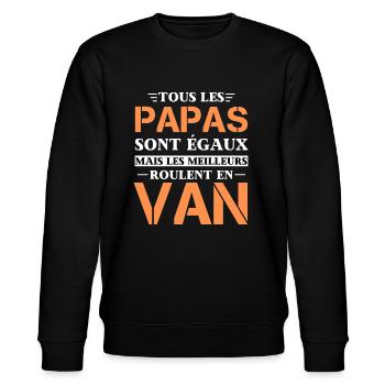 Van Cadeau Papa Camping - Sweat bio CHANGER Stanley/Stella Unisexe - noir - Devant - Nik (191cm) & Marisol (170cm)