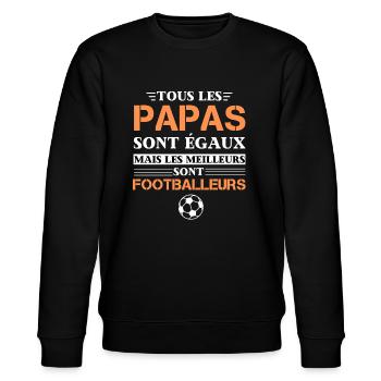 Papa Foot Cadeau Homme Football - Sweat bio CHANGER Stanley/Stella Unisexe - noir - Devant - Nik (191cm) & Marisol (170cm)