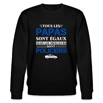Meilleur Policier Cadeau papa humour - Sweat bio CHANGER Stanley/Stella Unisexe - noir - Devant - Nik (191cm) & Marisol (170cm)