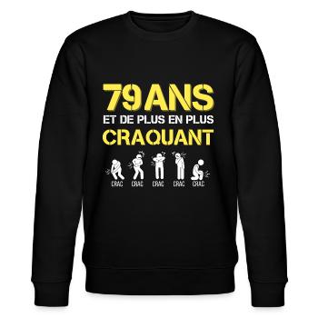 Cadeau homme anniversaire Homme humour papy 79 ans - Sweat bio CHANGER Stanley/Stella Unisexe - noir - Devant - Nik (191cm) & Marisol (170cm)