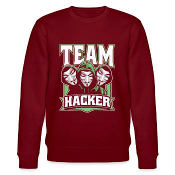 Team Hacker Social Engineering Phishing Sniffer - Sweat bio CHANGER Stanley/Stella Unisexe - bordeaux - Devant - Nik (191cm) & Marisol (170cm)