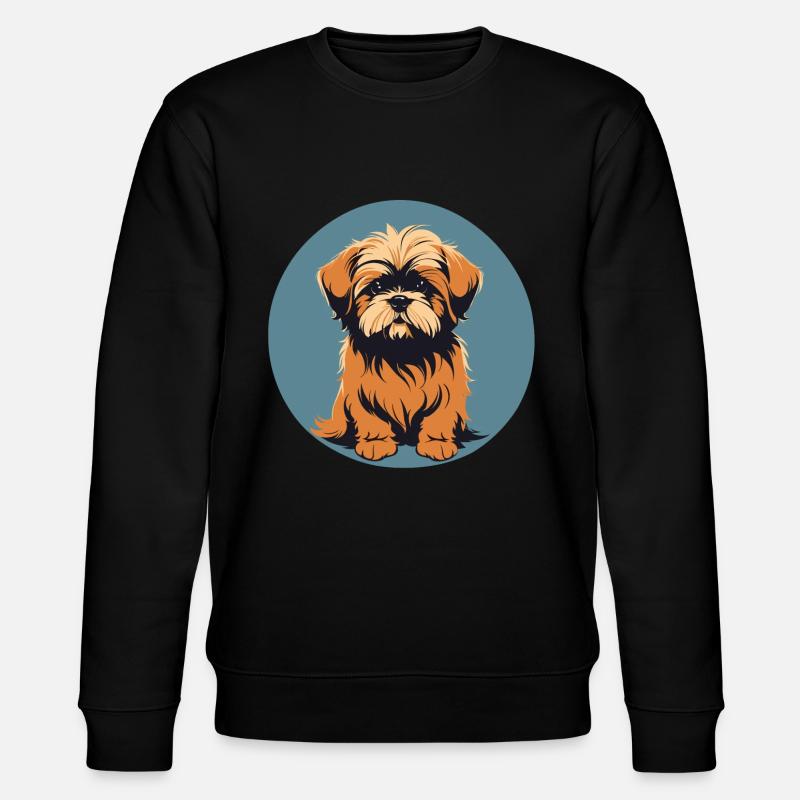 Lhasa apso Hundeporträt Bild - Stanley/Stella Unisex Bio-Sweatshirt CHANGER  - Schwarz