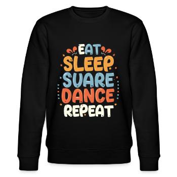 Eat Sleep Square Dance Repeat - Stanley/Stella Unisex Bio-Sweatshirt CHANGER  - Schwarz - Vorne - Nik (191cm) & Marisol (170cm)