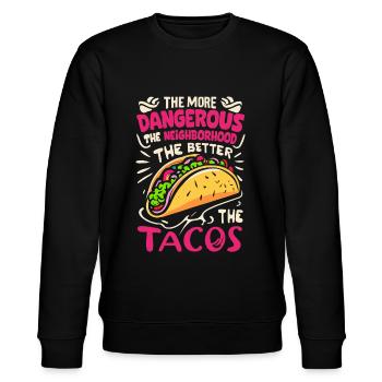 T-shirt Tacos & Adventure – Dangereusement bon ! - Sweat bio CHANGER Stanley/Stella Unisexe - noir - Devant - Nik (191cm) & Marisol (170cm)