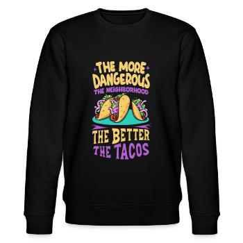 T-shirt Tacos & Adventure – Dangereusement bon ! - Sweat bio CHANGER Stanley/Stella Unisexe - noir - Devant - Nik (191cm) & Marisol (170cm)