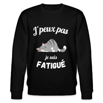 T-shirt j'peux pas je suis fatigué cadeau - Sweat bio CHANGER Stanley/Stella Unisexe - noir - Devant - Nik (191cm) & Marisol (170cm)