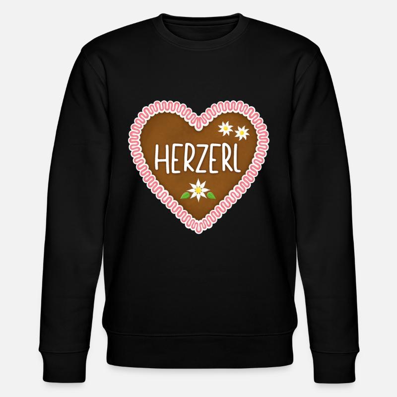 Herzerl Lebkuchenherz - Stanley/Stella Unisex Bio-Sweatshirt CHANGER  - Schwarz