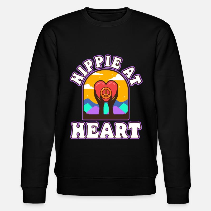 Hippie at Heart - Stanley/Stella Unisex Bio-Sweatshirt CHANGER  - Schwarz
