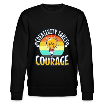 Creativity Takes Courage - Stanley/Stella Unisex Bio-Sweatshirt CHANGER  - Schwarz - Vorne - Nik (191cm) & Marisol (170cm)