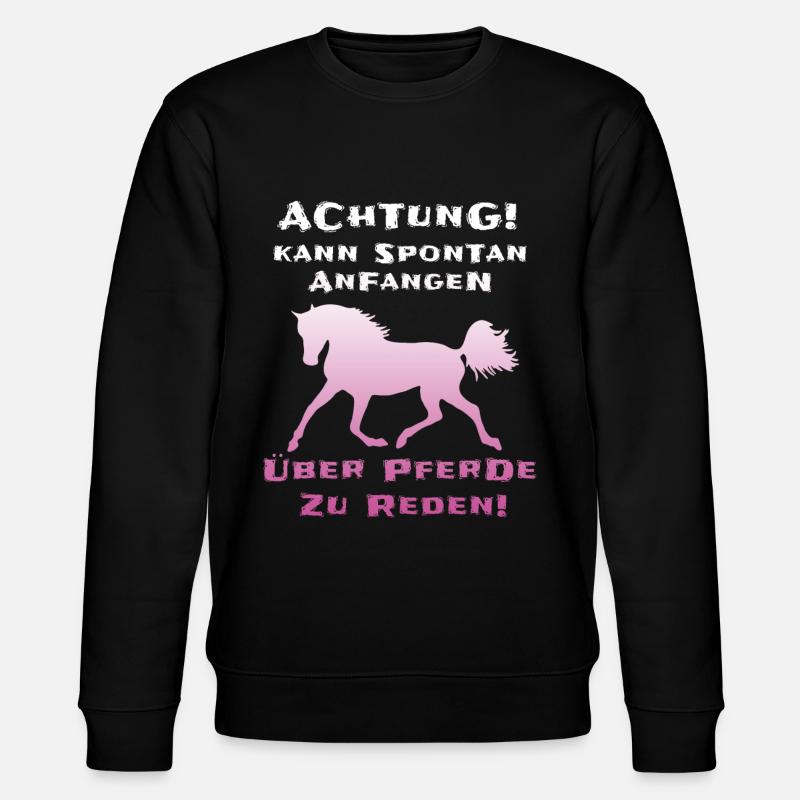 Pferde Reiterin Lustiger Spruch - Stanley/Stella Unisex Bio-Sweatshirt CHANGER - Schwarz