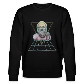 Sokrates Griechischer Philosoph Modern - Stanley/Stella Unisex Bio-Sweatshirt CHANGER  - Schwarz - Vorne - Nik (191cm) & Marisol (170cm)