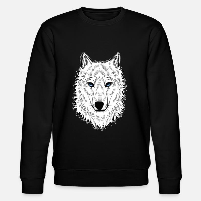 Loup polaire Yeux bleus - Sweat bio CHANGER Stanley/Stella Unisexe - noir