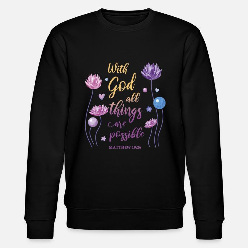 Citation religieuse Don chrétien - Sweat bio CHANGER Stanley/Stella Unisexe - noir
