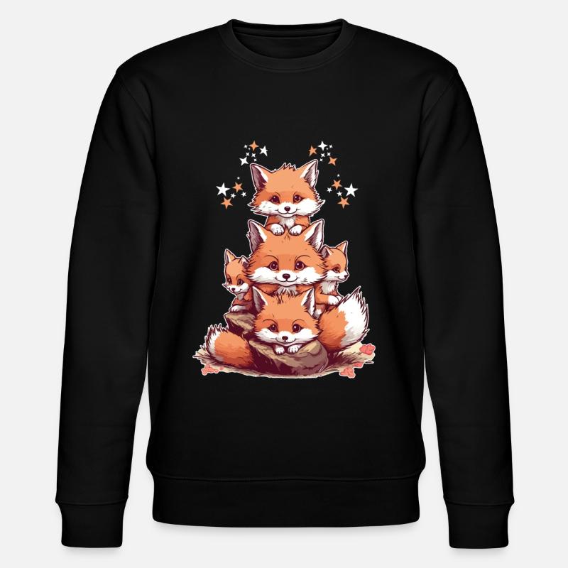 Cute foxes - Stanley/Stella CHANGER Unisex Organic Sweatshirt - black