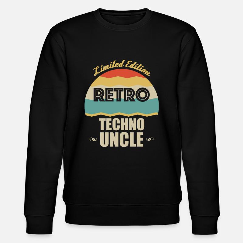 Retro Techno Onkel - Stanley/Stella Unisex Bio-Sweatshirt CHANGER  - Schwarz