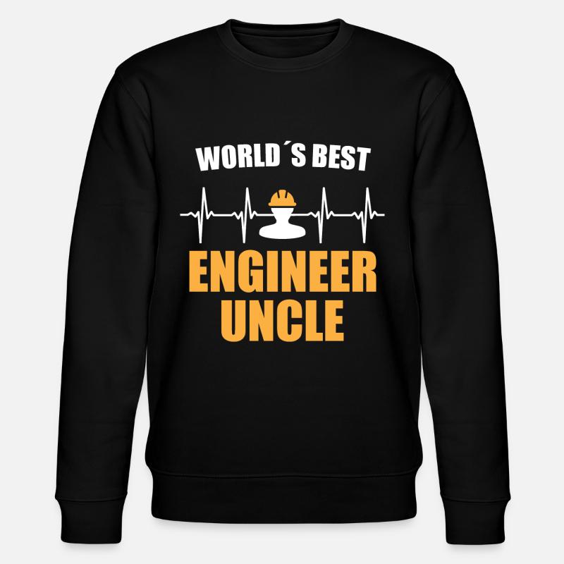 Engineer Uncle Heartbeat - Stanley/Stella CHANGER Unisex Organic Sweatshirt - black