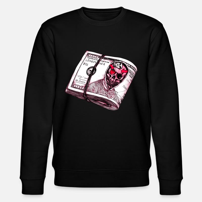 Crâne Dollar - Sweat bio CHANGER Stanley/Stella Unisexe - noir