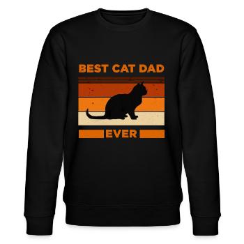 Bester Katzenvater aller Zeiten - Stanley/Stella Unisex Bio-Sweatshirt CHANGER  - Schwarz - Vorne - Nik (191cm) & Marisol (170cm)