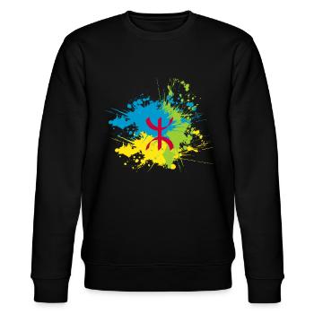 Amazigh - Stanley/Stella CHANGER Unisex Organic Sweatshirt - black - Front - Nik (191cm) & Marisol (170cm)