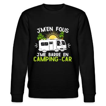 Humour camping car je m'en fous je me barre - Sweat bio CHANGER Stanley/Stella Unisexe - noir - Devant - Nik (191cm) & Marisol (170cm)