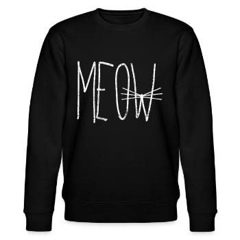 Miau Shirt - Stanley/Stella Unisex Bio-Sweatshirt CHANGER  - Schwarz - Vorne - Nik (191cm) & Marisol (170cm)