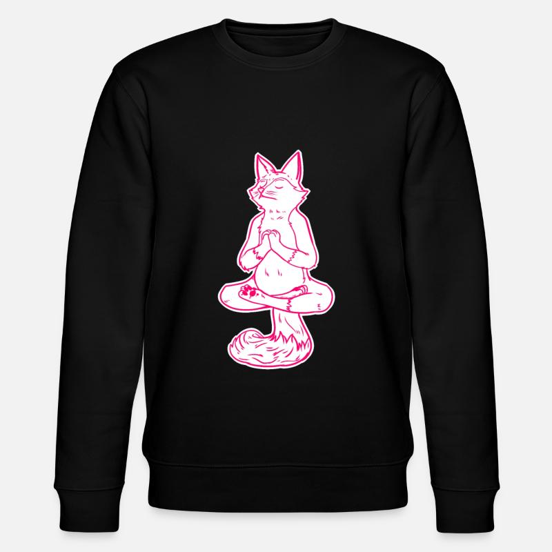 Meditating fox - Stanley/Stella CHANGER Unisex Organic Sweatshirt - black