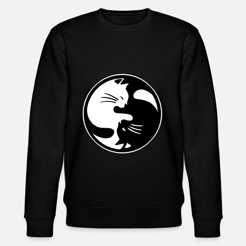 Ying Yang Katze - Stanley/Stella Unisex Bio-Sweatshirt CHANGER - Schwarz