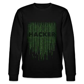 Hacker matrix - Stanley/Stella CHANGER Unisex Organic Sweatshirt - black - Front - Nik (191cm) & Marisol (170cm)