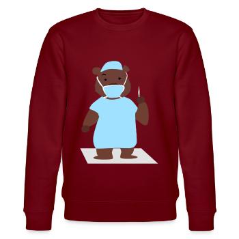 Bear surgeon - Stanley/Stella CHANGER Unisex Organic Sweatshirt - burgundy - Front - Nik (191cm) & Marisol (170cm)