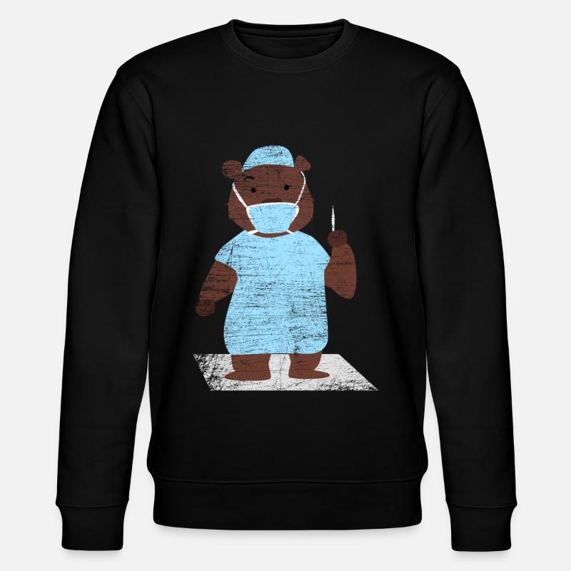 Bär Chirurg Geschenk - Stanley/Stella Unisex Bio-Sweatshirt CHANGER - Schwarz