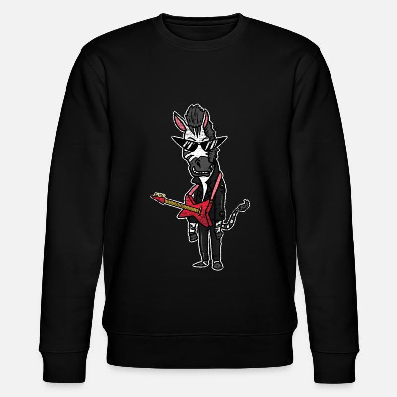 Zebra Rocker Gift - Stanley/Stella CHANGER Unisex Organic Sweatshirt - black