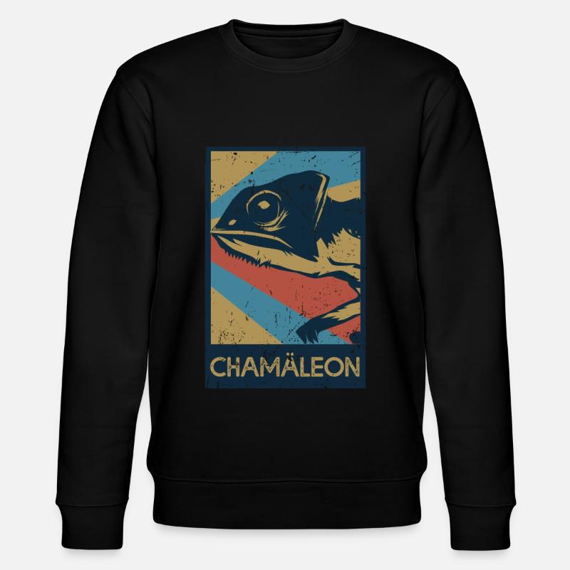 Chamäleon Geschenk - Stanley/Stella Unisex Bio-Sweatshirt CHANGER  - Schwarz