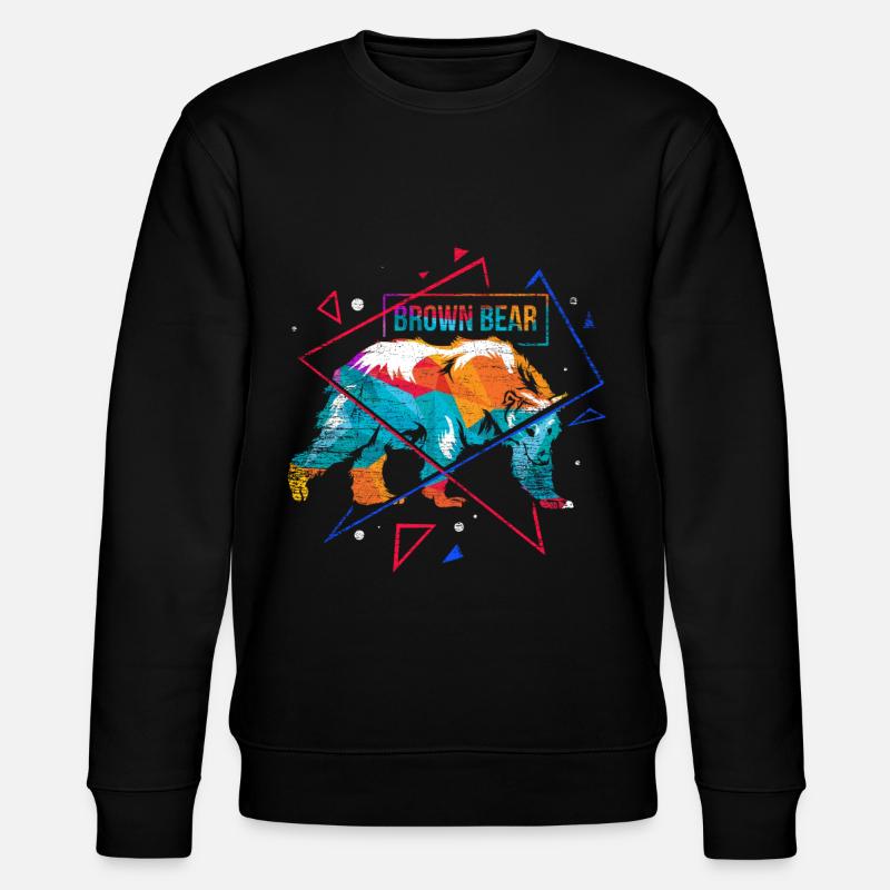 Bräunbären Polygon - Stanley/Stella Unisex Bio-Sweatshirt CHANGER  - Schwarz