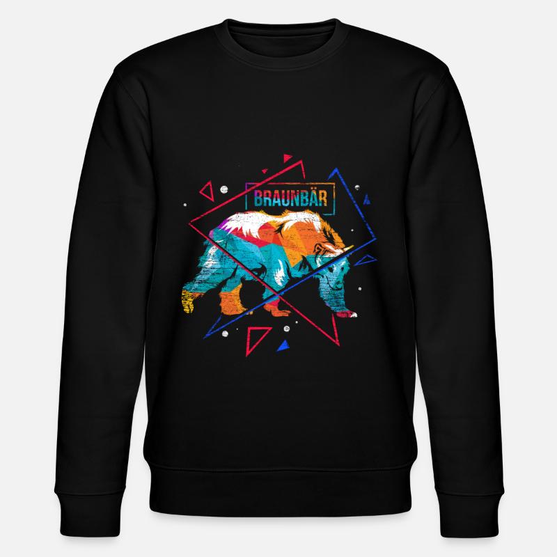 Bräunbären Polygon - Stanley/Stella Unisex Bio-Sweatshirt CHANGER  - Schwarz